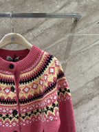Fair Isle Jacquard Knit Cardigan