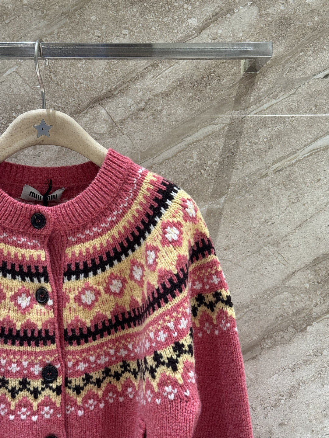 Fair Isle Jacquard Knit Cardigan
