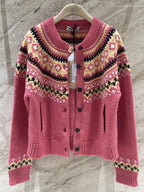 Fair Isle Jacquard Knit Cardigan
