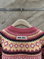 Fair Isle Jacquard Knit Cardigan