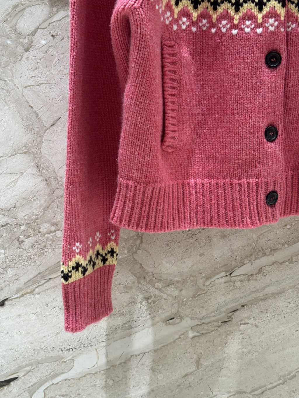 Fair Isle Jacquard Knit Cardigan