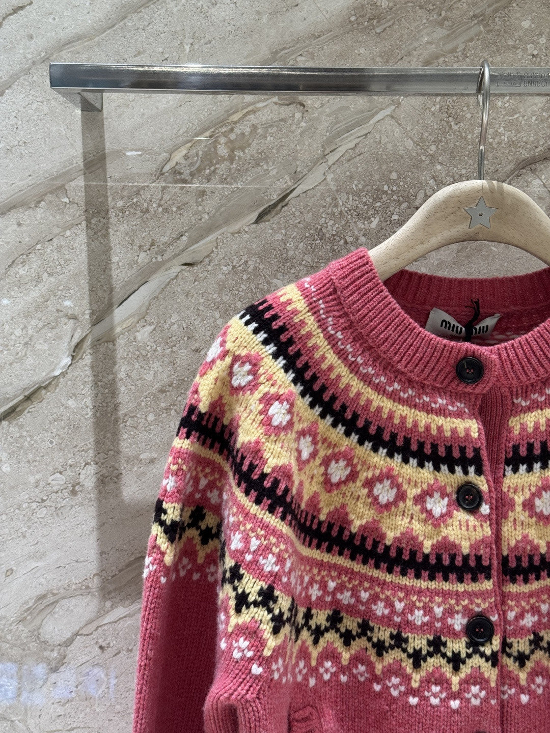 Fair Isle Jacquard Knit Cardigan