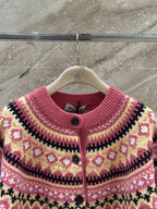 Fair Isle Jacquard Knit Cardigan