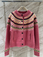 Fair Isle Jacquard Knit Cardigan