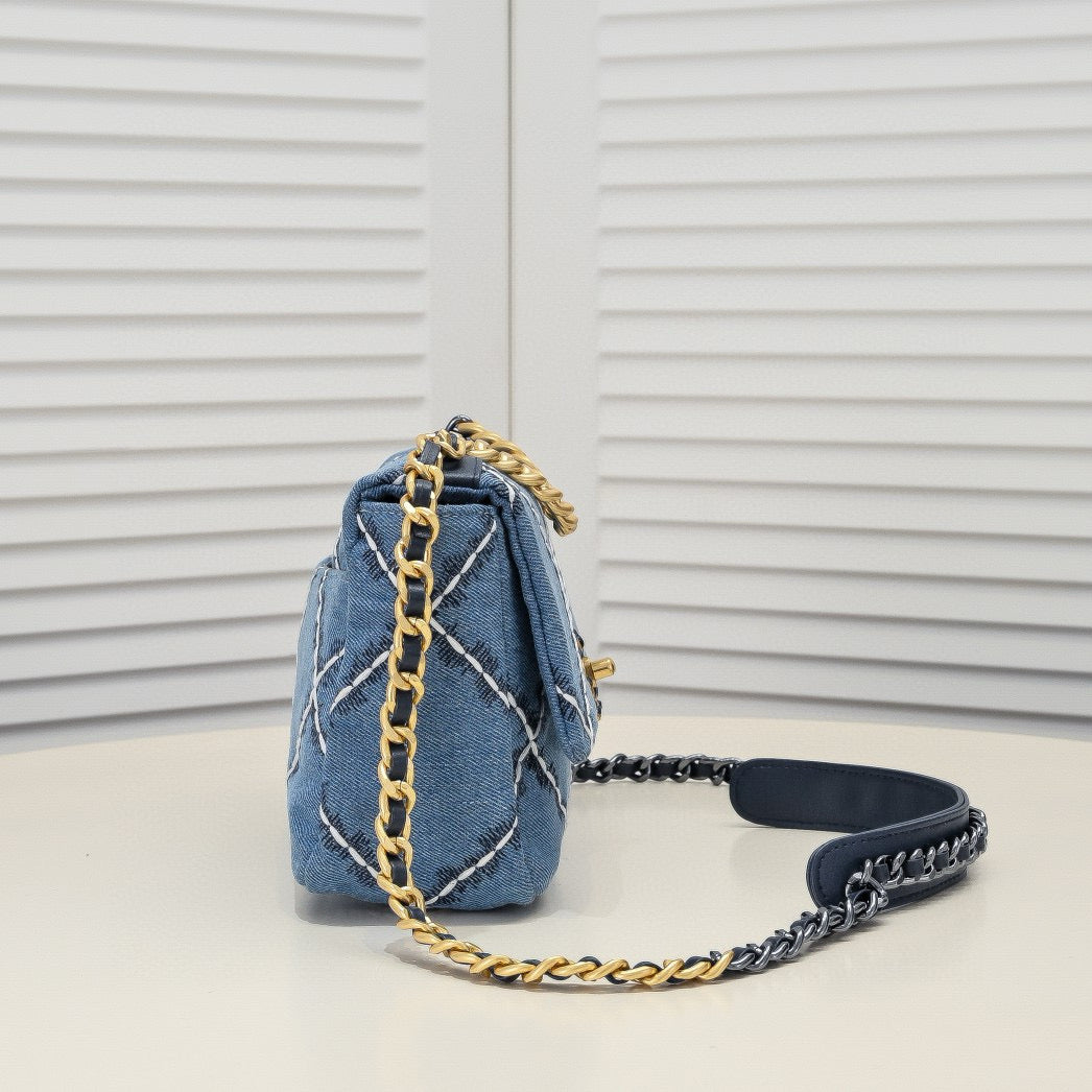 Cha*nel Bag Tofu Bag - Classic Denim Series