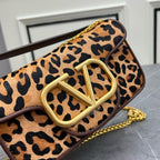 Leopard Print Logo Loco Calfskin Bag