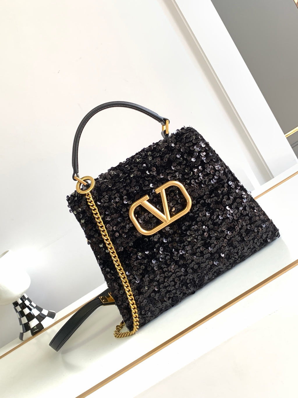 V-SLING 3D Embroidered Sequin Bag | 9866 MTX