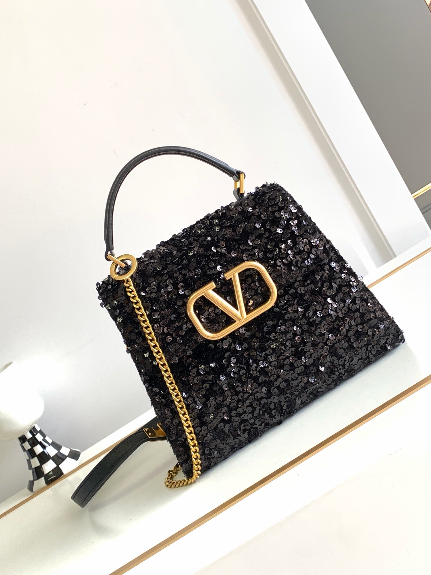 V-SLING 3D Embroidered Sequin Bag | 9866 MTX