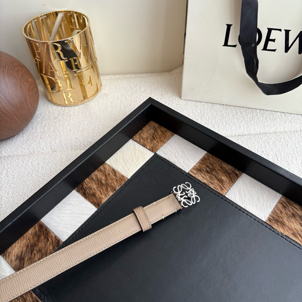 Anagram Buckle Leather Belt