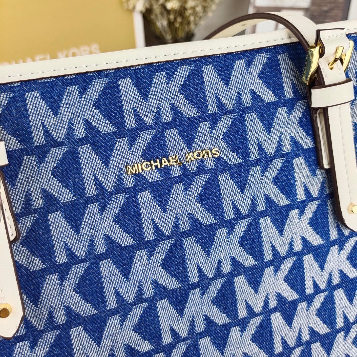 M*K Leather and Canvas Tote