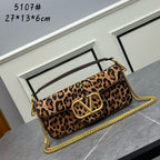 Leopard Print Logo Loco Calfskin Bag