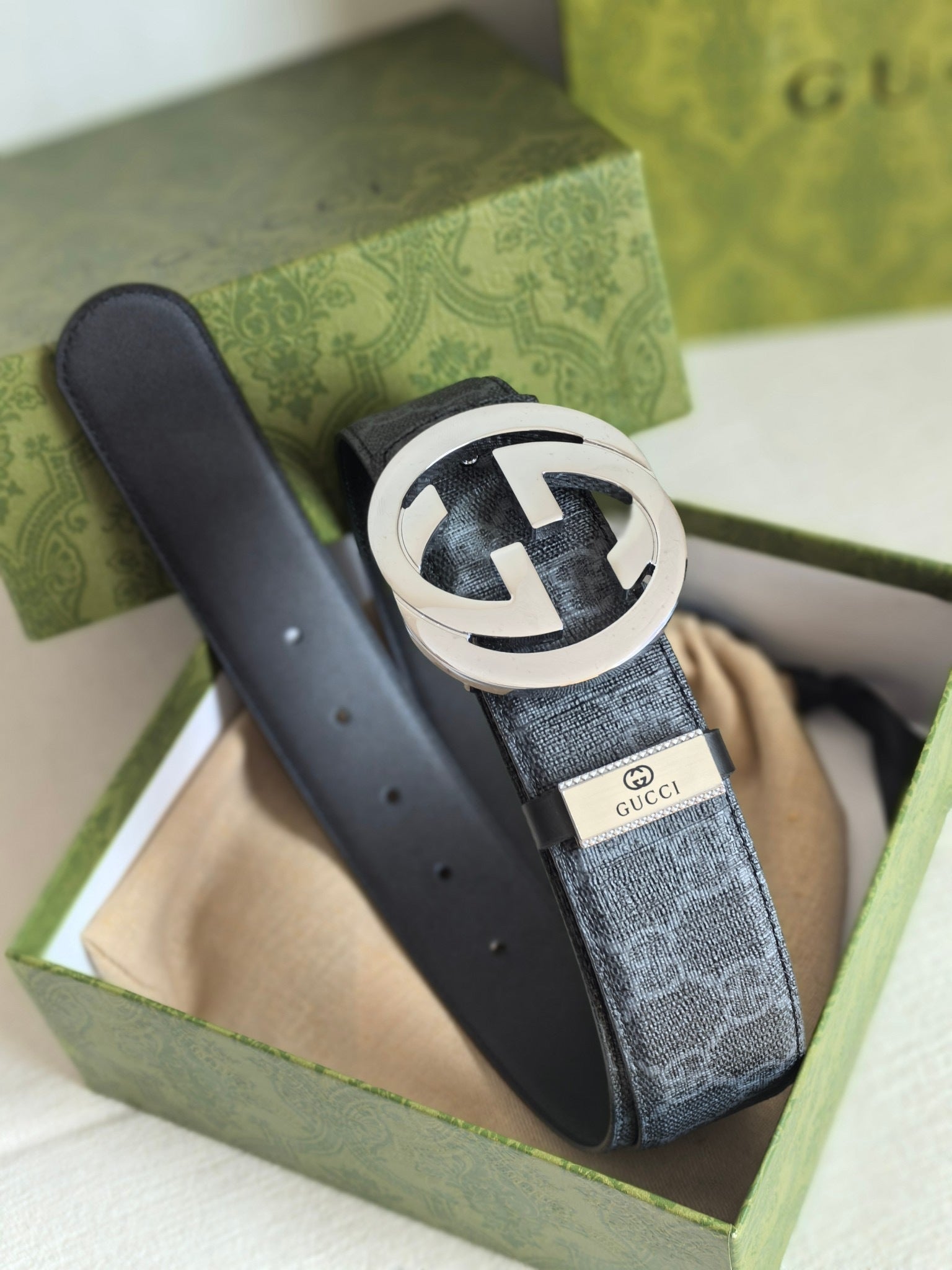 Men’s Interlocking Double Buckle Reversible Belt — 3.8 cm