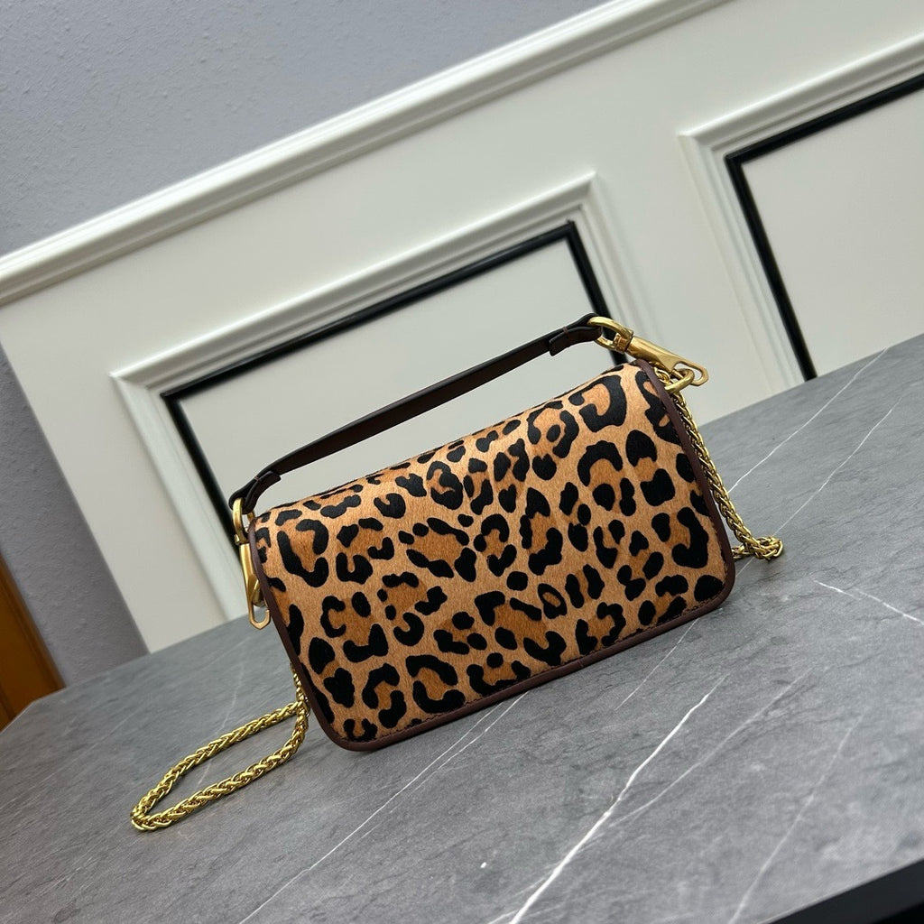 Leopard Print Logo Loco Calfskin Bag