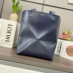 Glossy Leather Puzzle Fold Tote