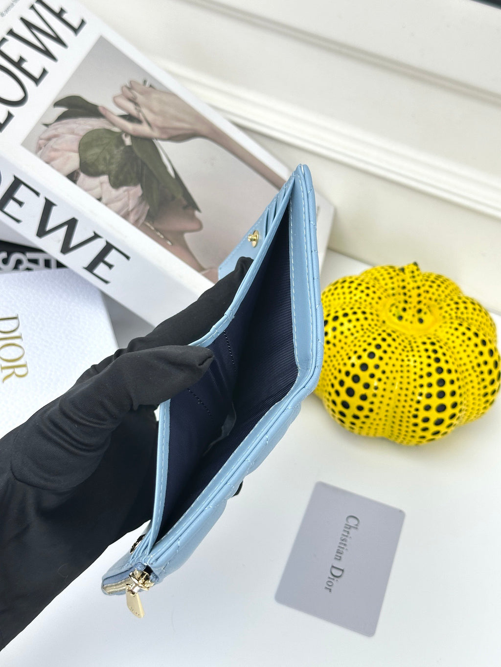 D Bow Logo Card Holder | S2867/ S2866| Lambskin |