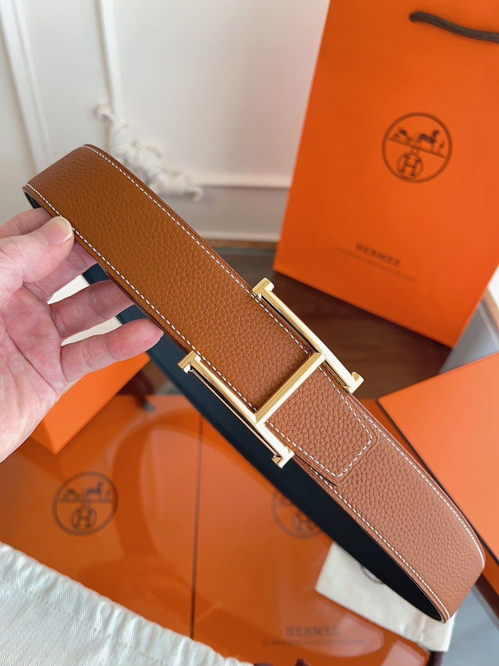 Premium Reversible Leather Belt — 3.8cm Width
