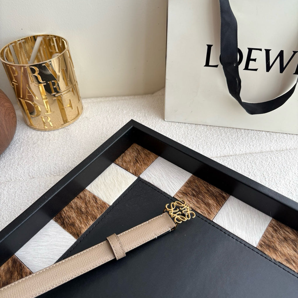 Anagram Buckle Leather Belt