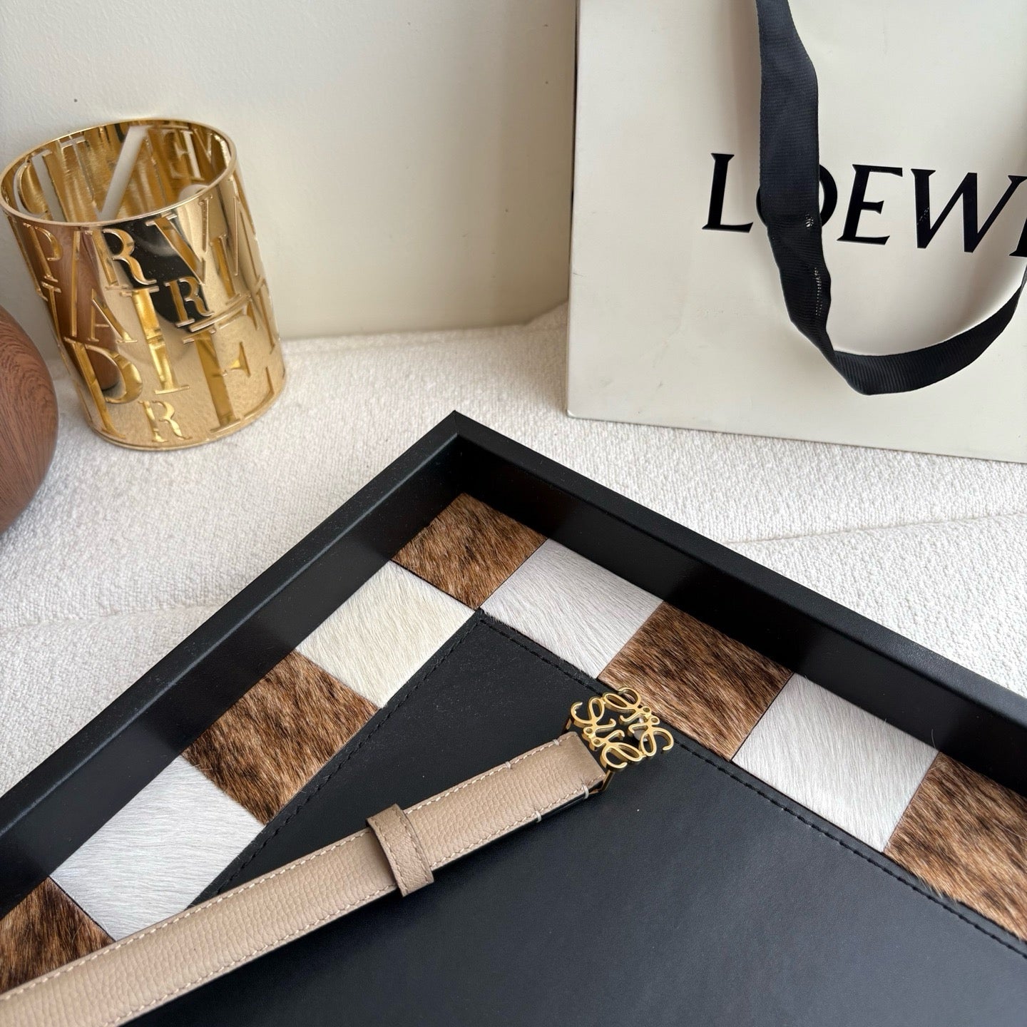 Anagram Buckle Leather Belt