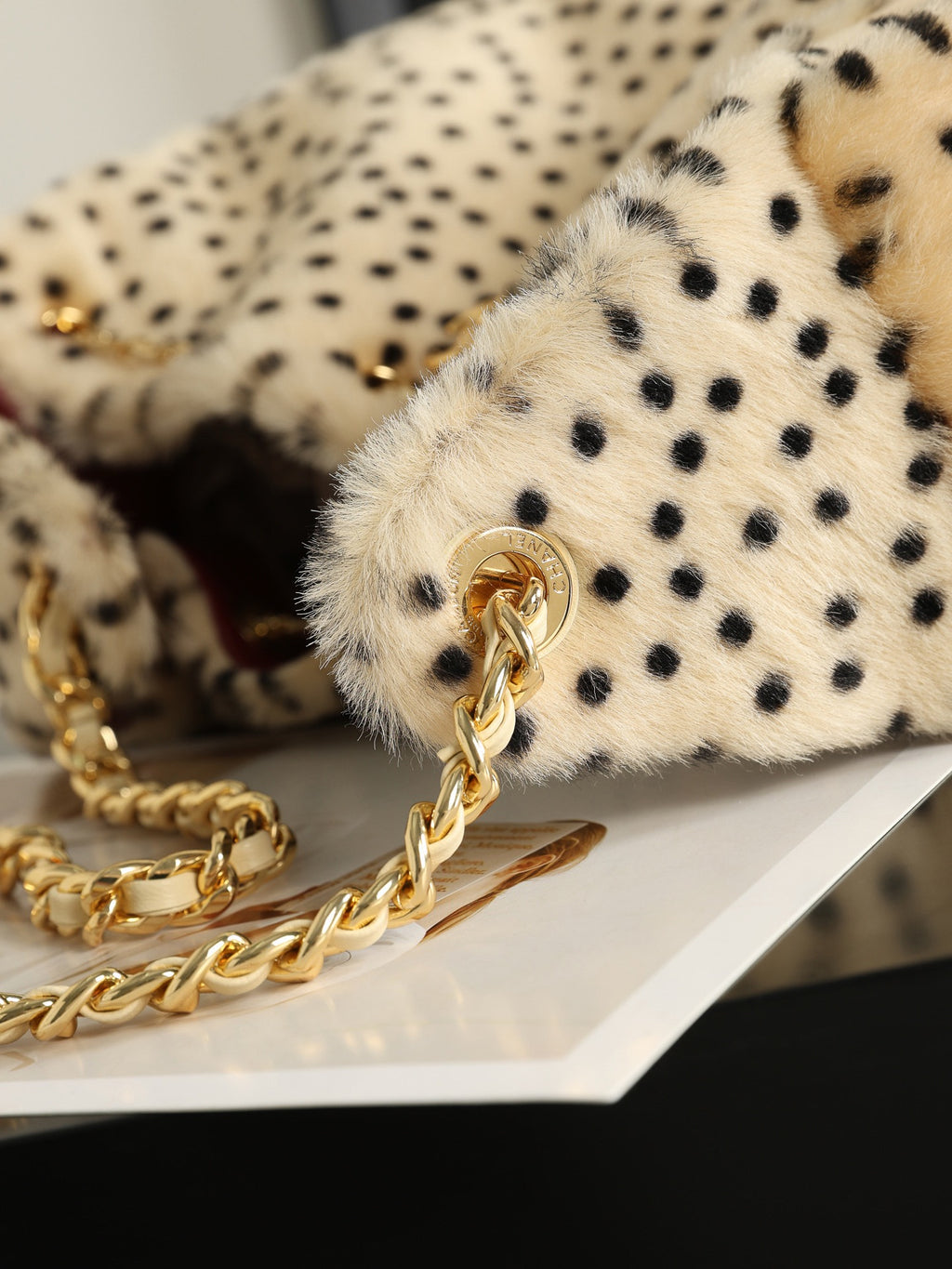 Spotted leopard plush Hobo bag (Premium quality )