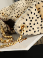 Spotted leopard plush Hobo bag (Premium quality )