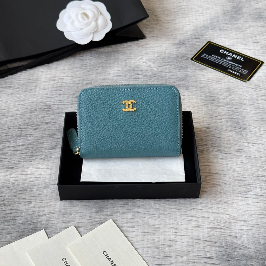 Lychee-Grain Zip Coin Purse (Premium Quality)