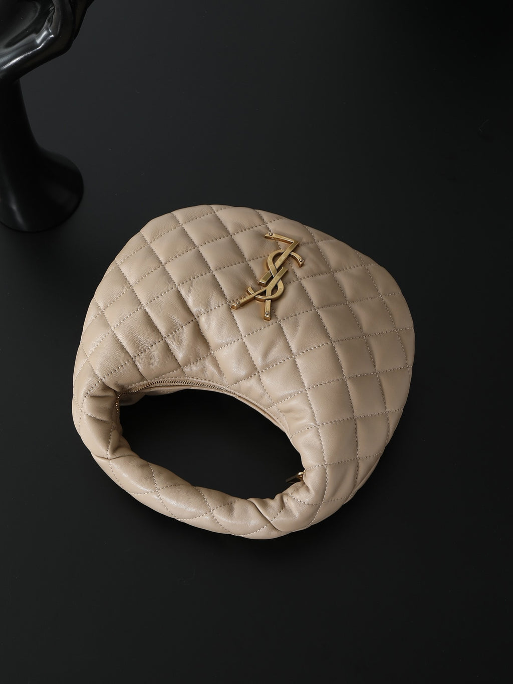 ICare Baby Pink Napa Leather Croissant Shoulder Bag