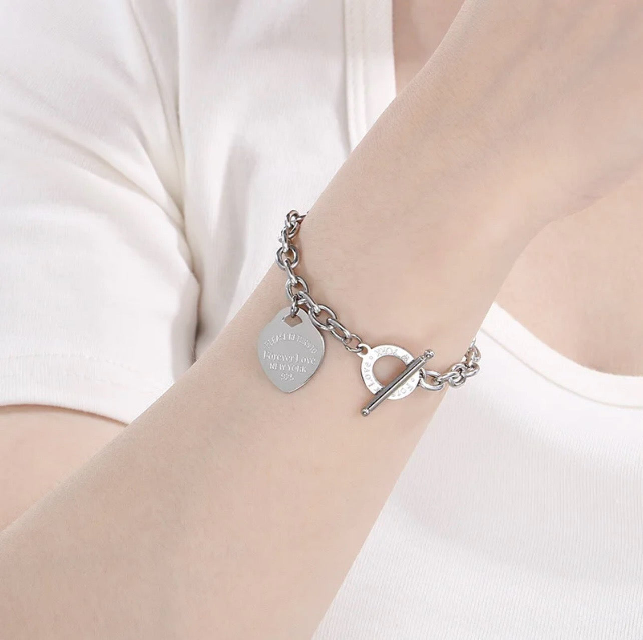 Heart Charm Bracelet | Silver | Brass | Artisan Collection