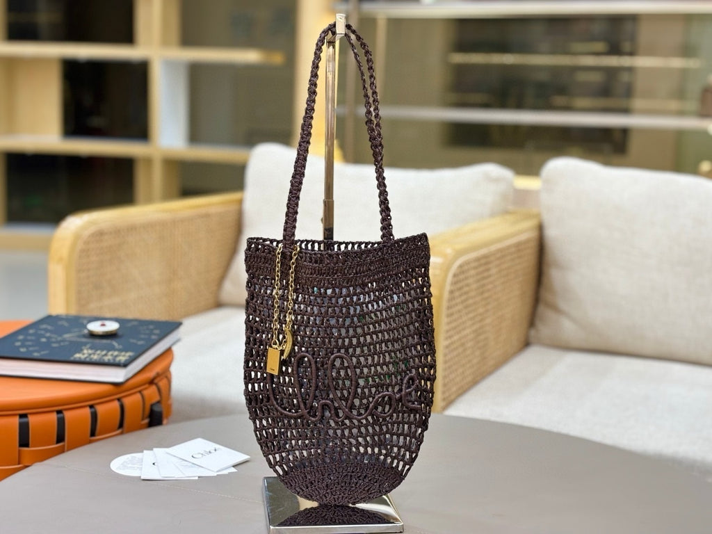 Handcrafted Raffia & Leather Tote  (Premium Quality)