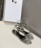 Woven Roman-Style Closed-Toe Sandals