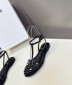Woven Roman-Style Closed-Toe Sandals