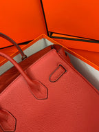 Birkin Platinum Color-Blocked Women's Bag from the Exclusive TOGO Series