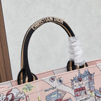 D Elegant Oversized Embroidered Tote Bag