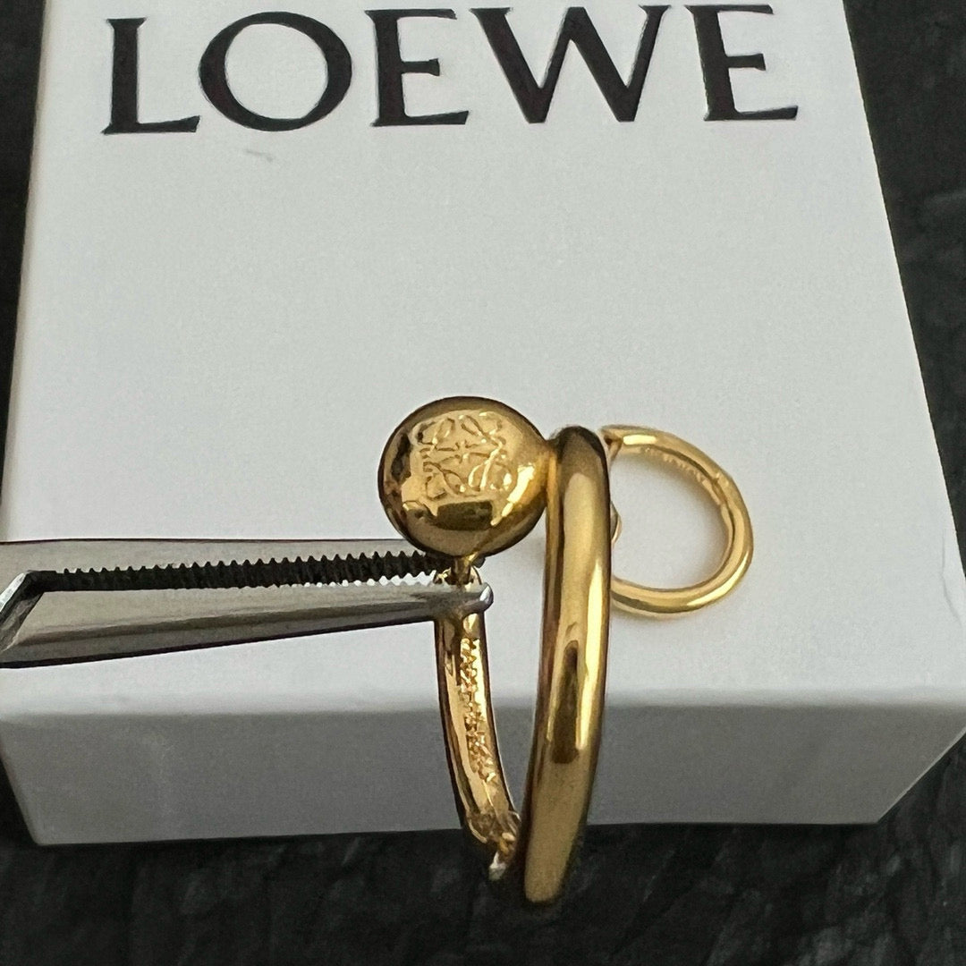 Gold-Tone Carved Diamond Clasp Hoop Earrings