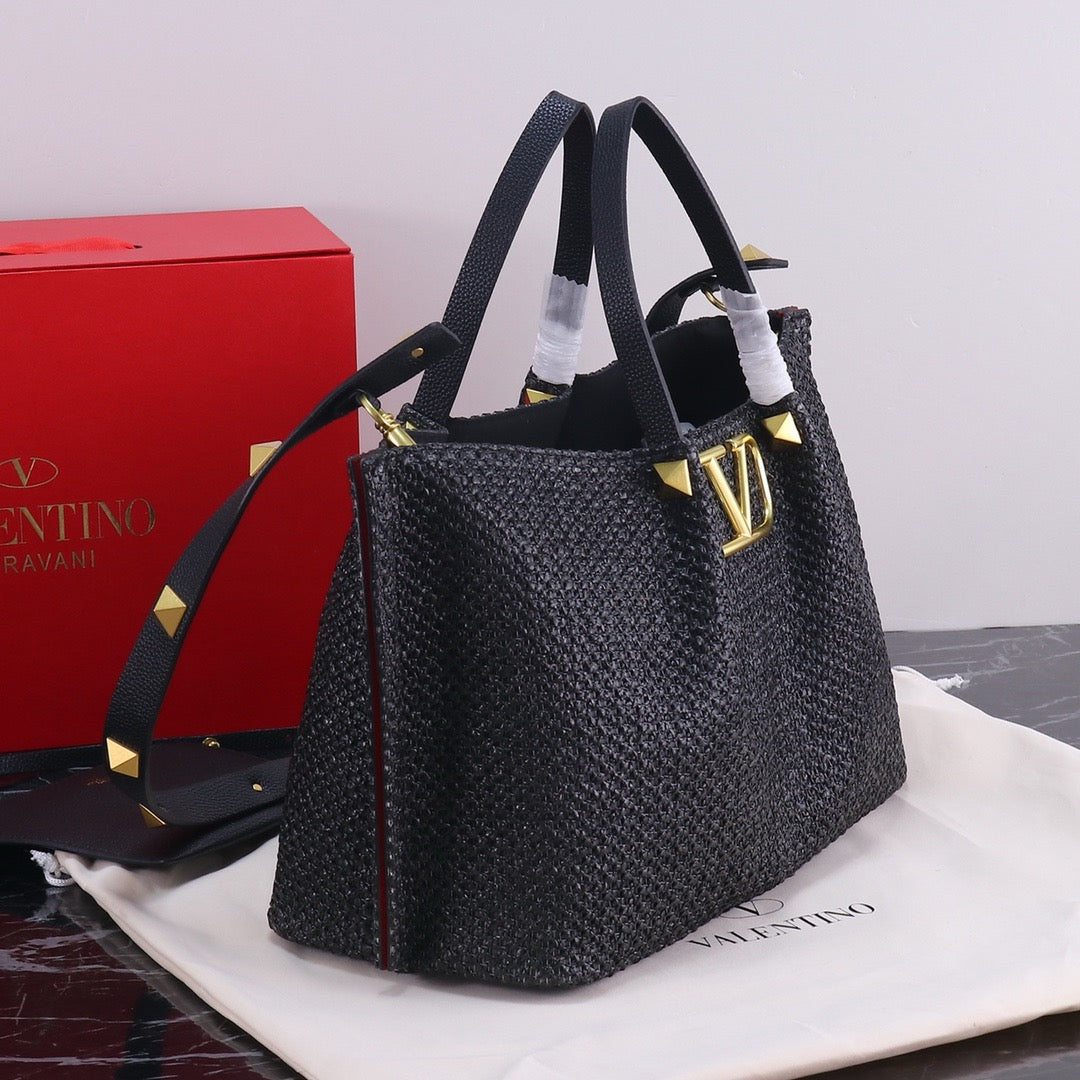 Handwoven Studded Tote Bag