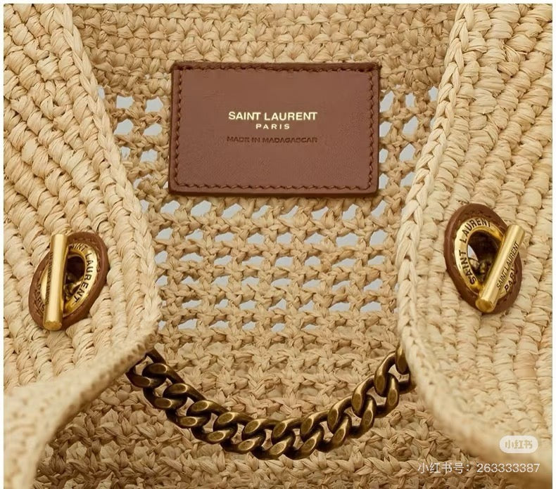 ICARE Woven Raffia Logo Tote (Premium Quality )