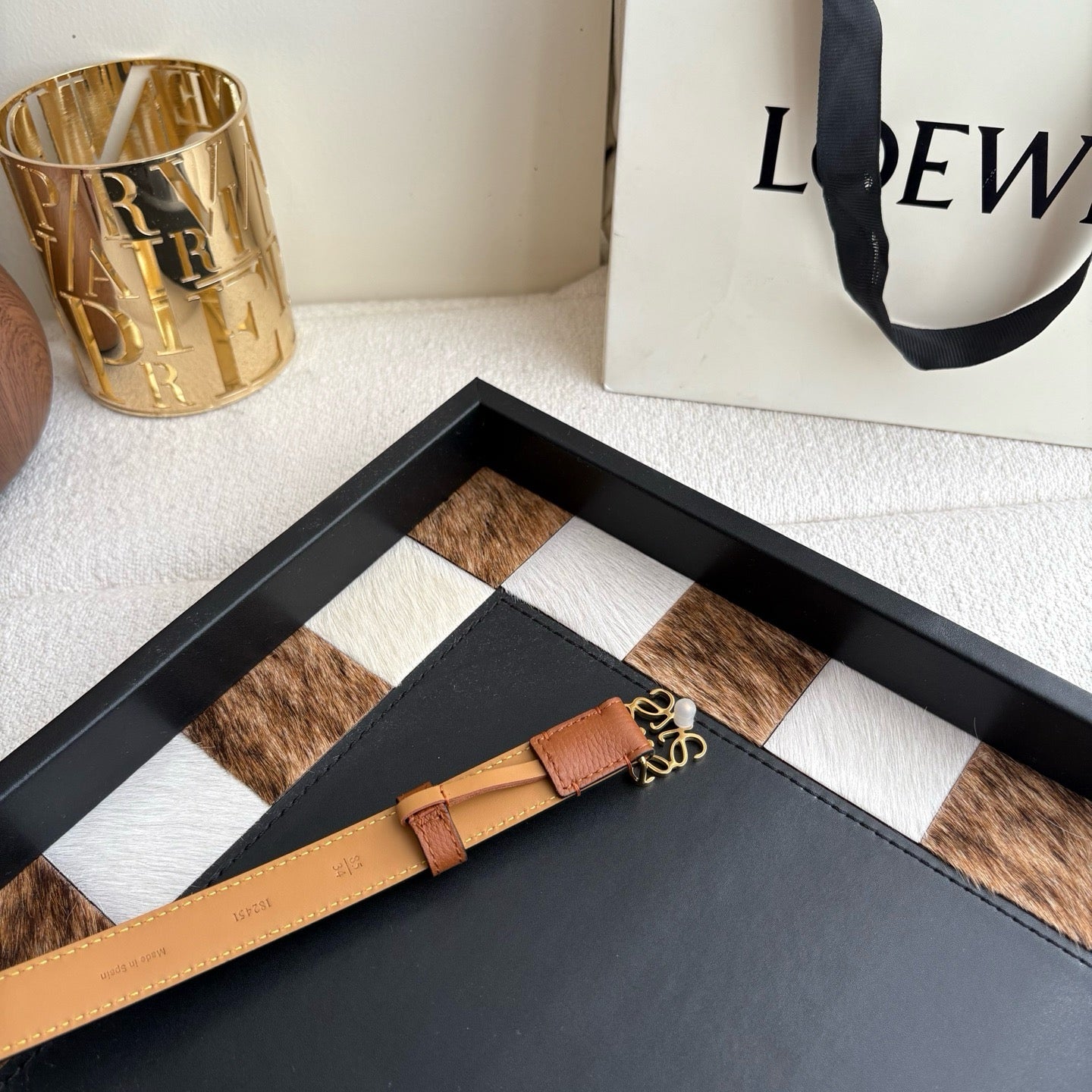 Anagram Buckle Leather Belt