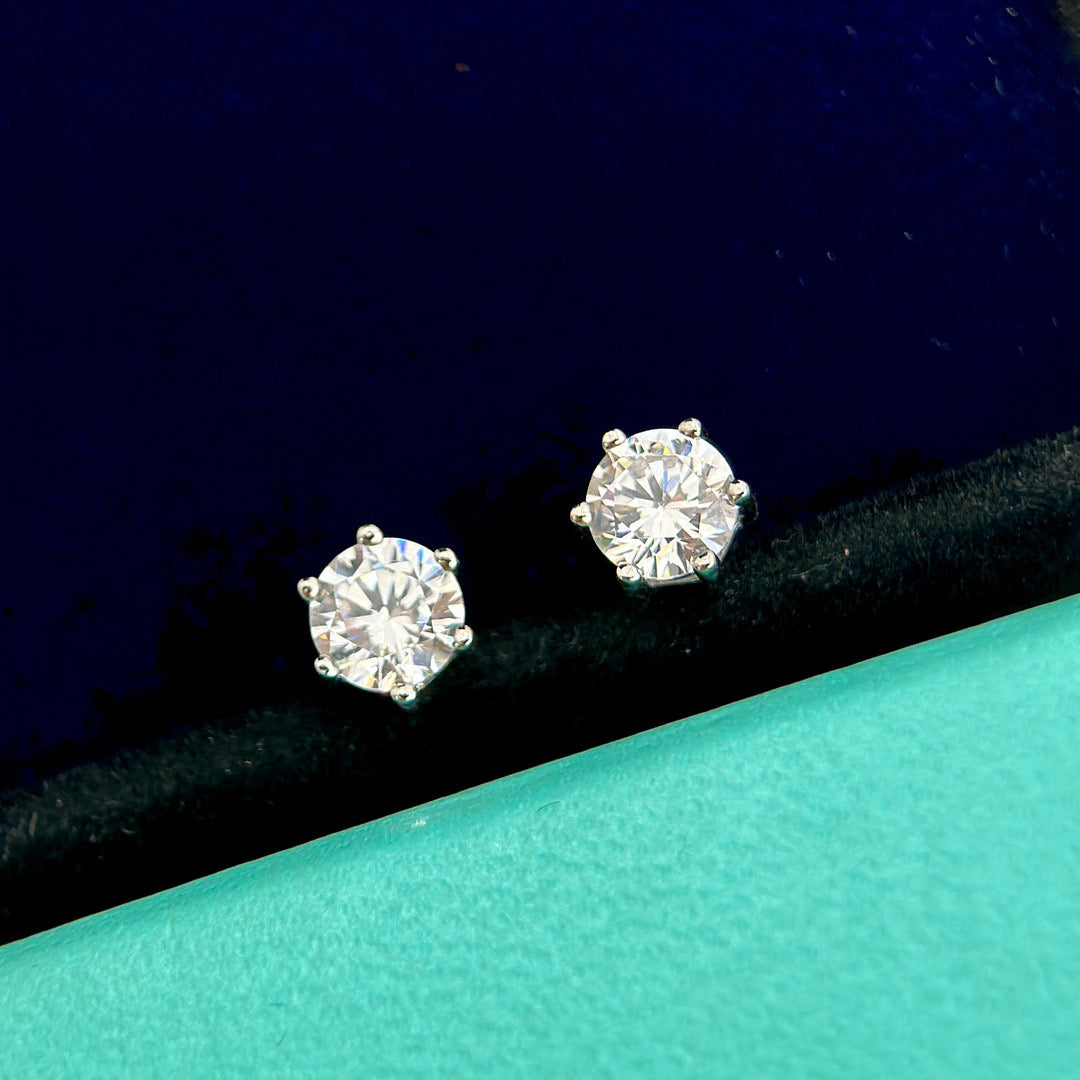 Ti*ffa*ny Classic Six-Prong Solitaire Diamond Earrings