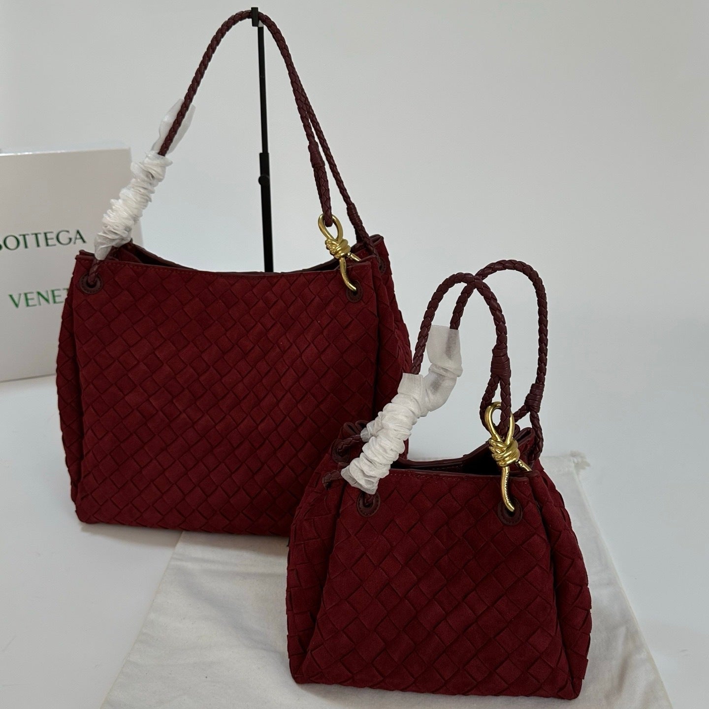 Soft Suede Parachute-Style Woven Bag