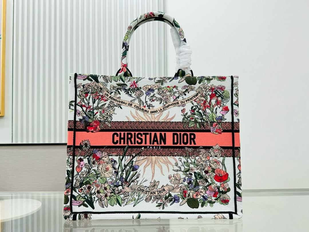 D!or Book Tote (DIOR WHITE SUN)