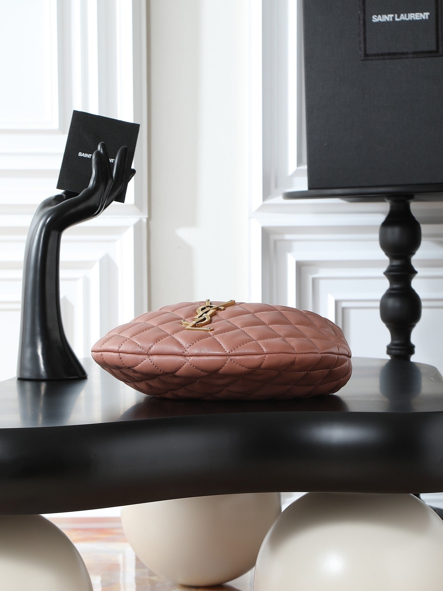 ICare Baby Pink Napa Leather Croissant Shoulder Bag