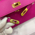 Kelly Palm-Grain Leather Structured Handbag