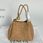 Soft Suede Parachute-Style Woven Bag