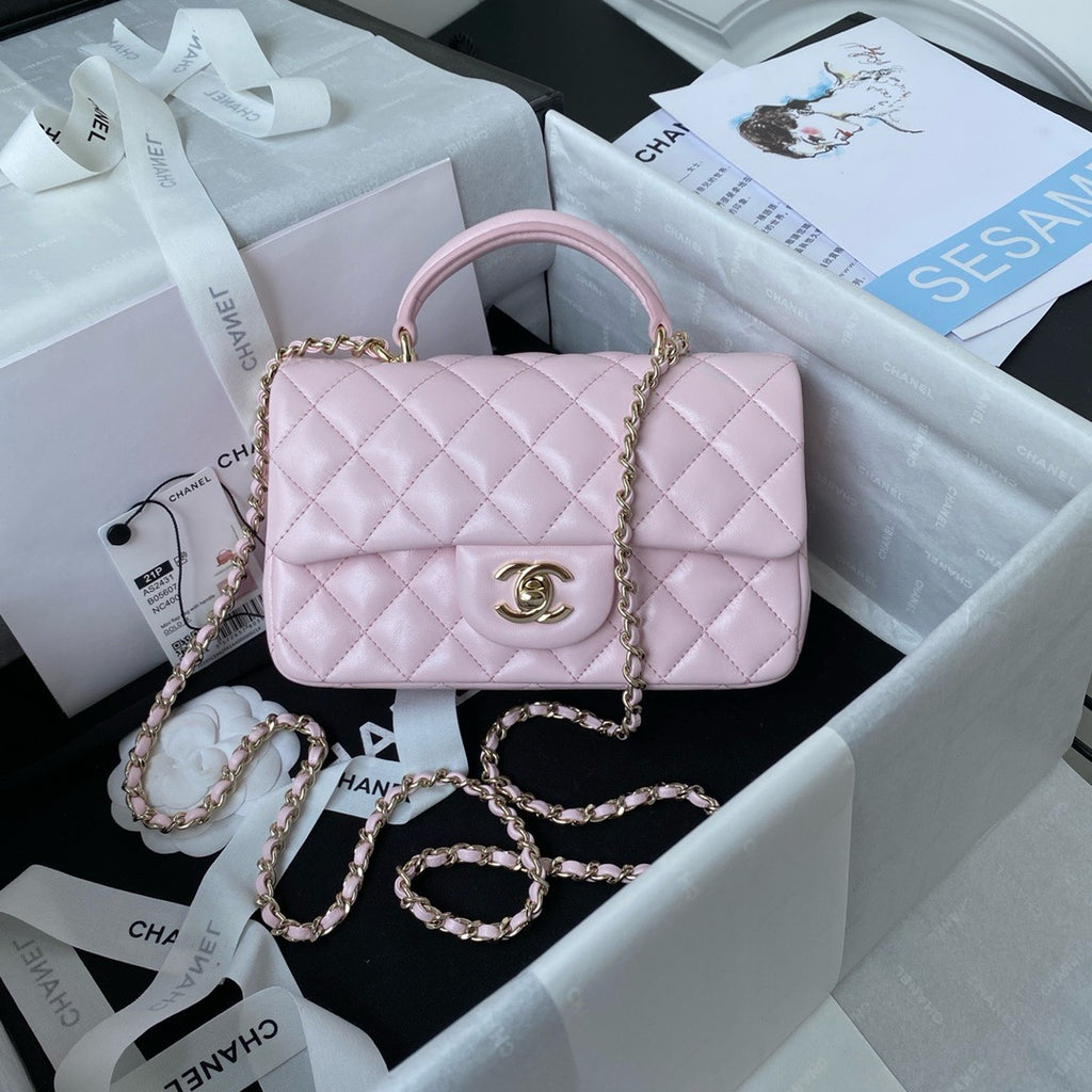 Mini Quilted Handle Flap Bag (Premium Quality)