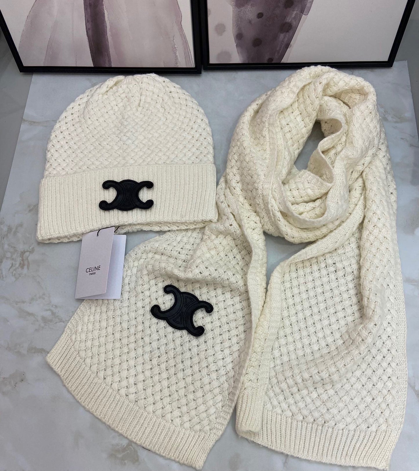 Ce*li*n cashmere hat and scarves