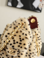 Spotted leopard plush Hobo bag (Premium quality )