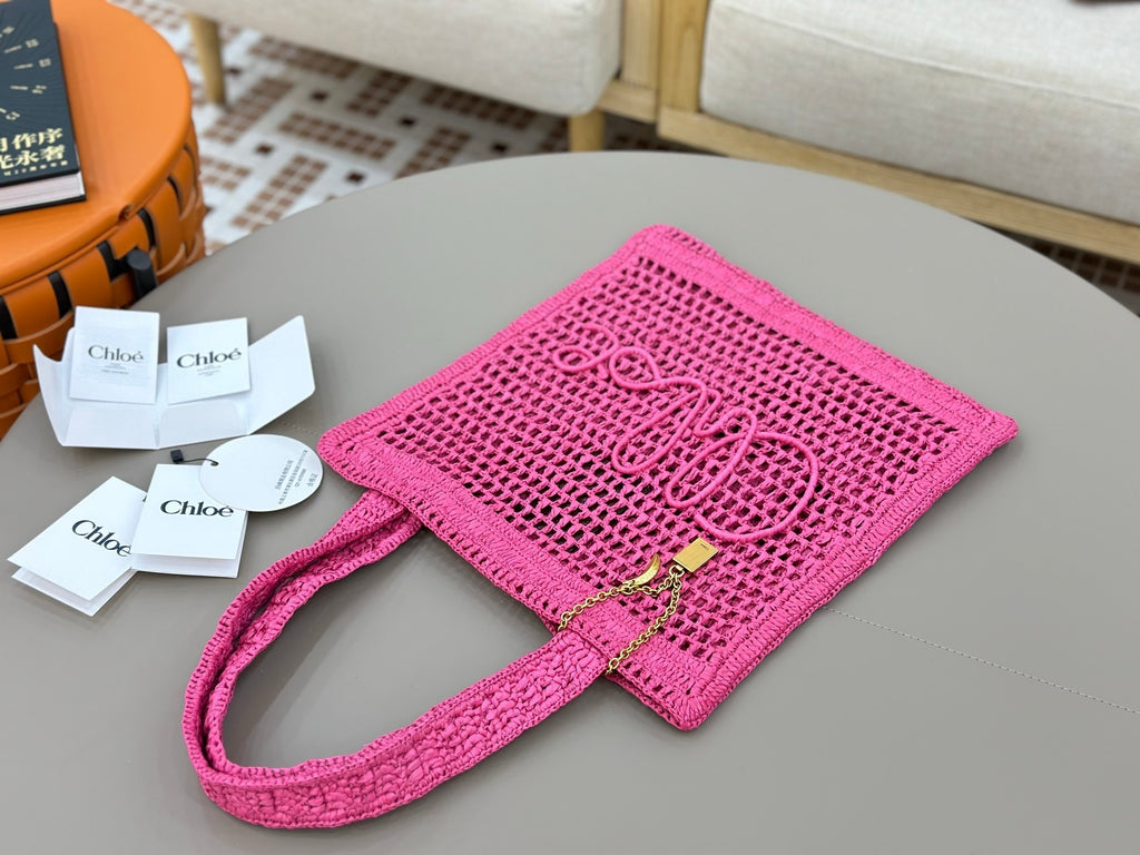 Handwoven Raffia &  Calfskin Tote (Premium Quality)