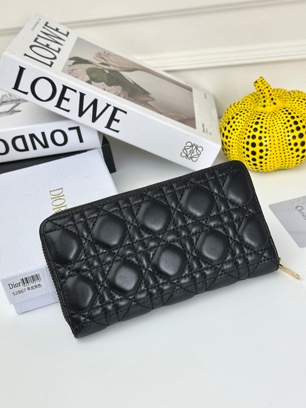 D Bow Logo Card Holder | S2867/ S2866| Lambskin |