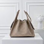 Quilted Hobo Bucket Bag — Vintage Black &amp; Gold
