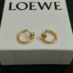 Gold-Tone Carved Diamond Clasp Hoop Earrings