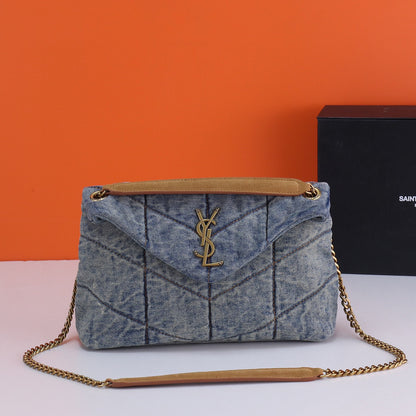 YL.S Loulou Puffer Denim Cloud Bag: Elevate Your Style with Timeless Sophistication